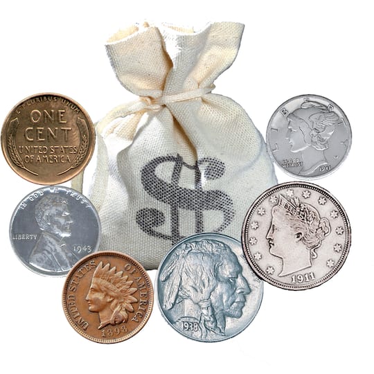 Bankers Bag of 60 Historic Coins